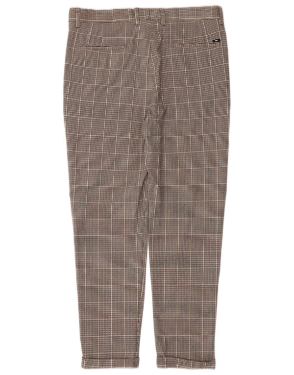 Pantaloni da abito slim da uomo Zara EU 40 medi W31 L27 a quadri grigi