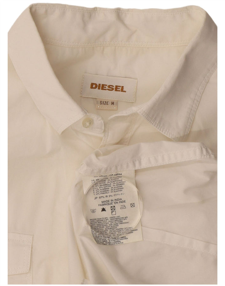 Camicia a maniche corte da uomo Diesel in cotone bianco medio