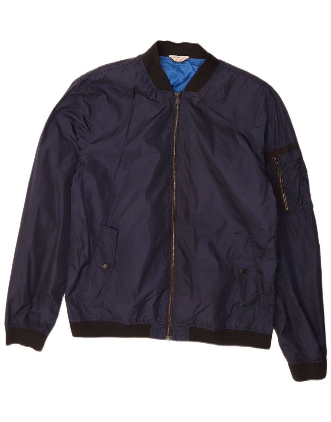 Giubbotto bomber da uomo Jack & Jones UK 40 Large in nylon blu navy