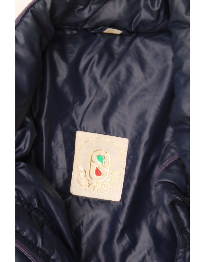 Giacca imbottita da uomo vintage UK 40 grande blu navy