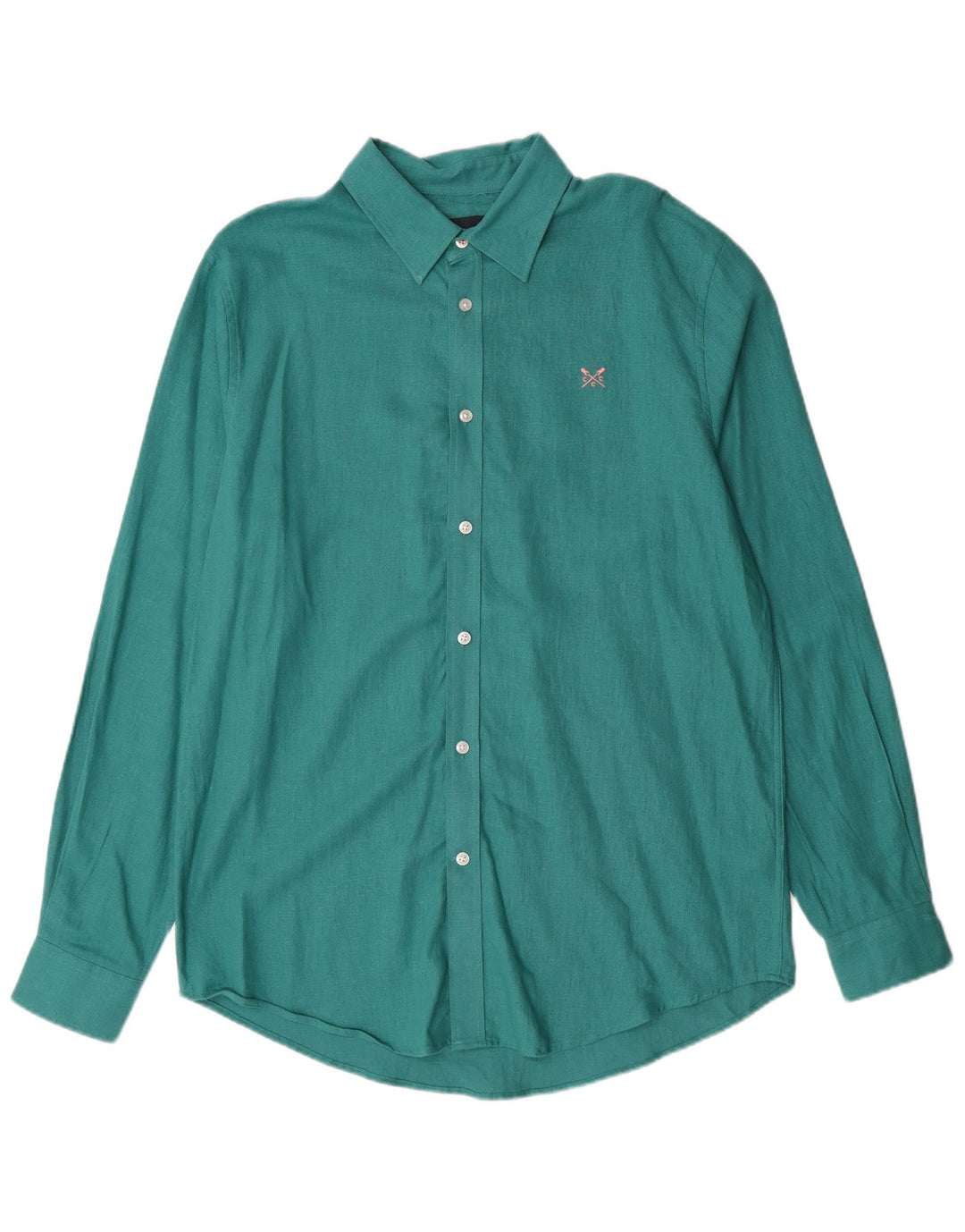 Crew Clothing Camicia da uomo in lino verde medio