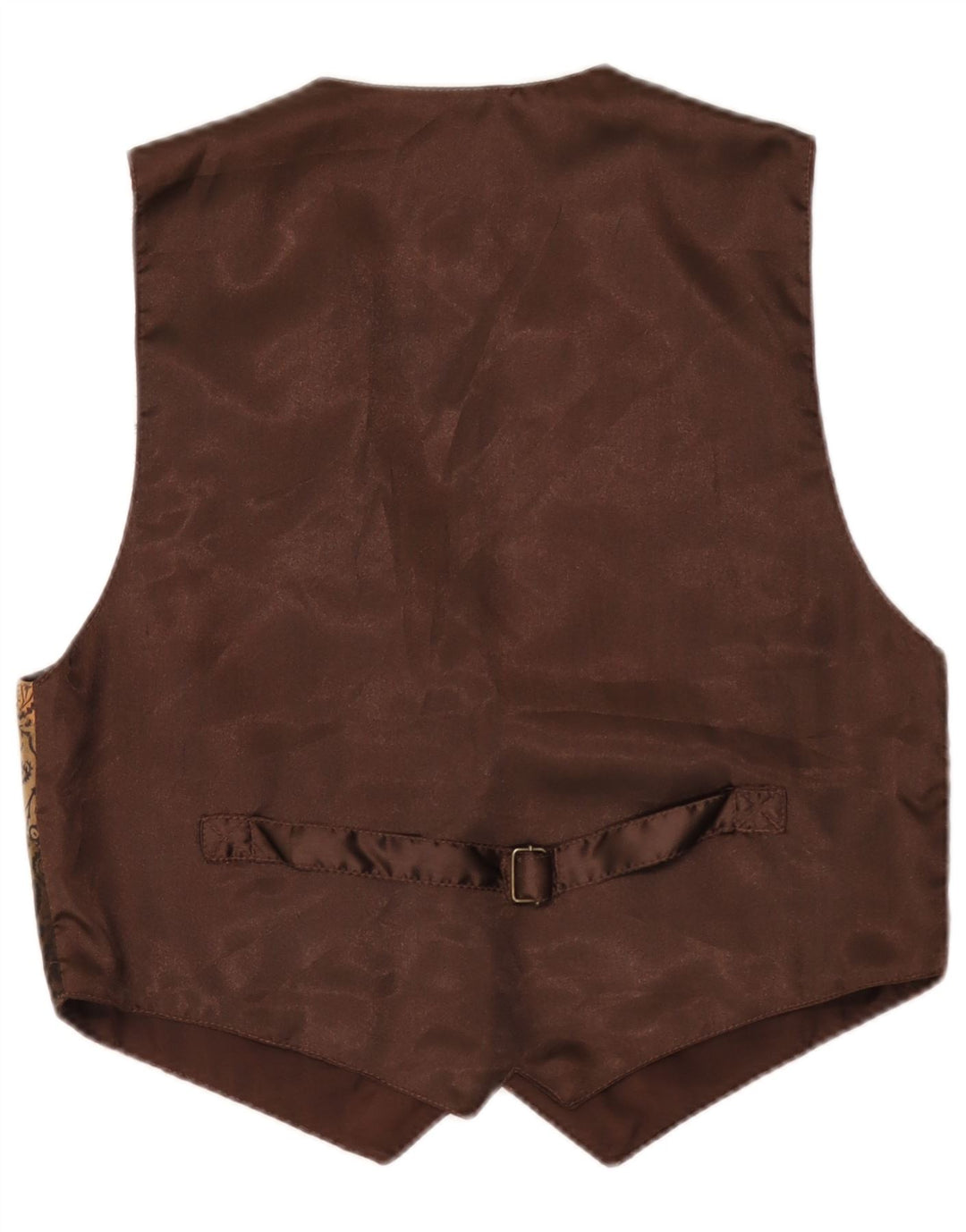 Gilet da uomo vintage in pelle Paisley marrone grande