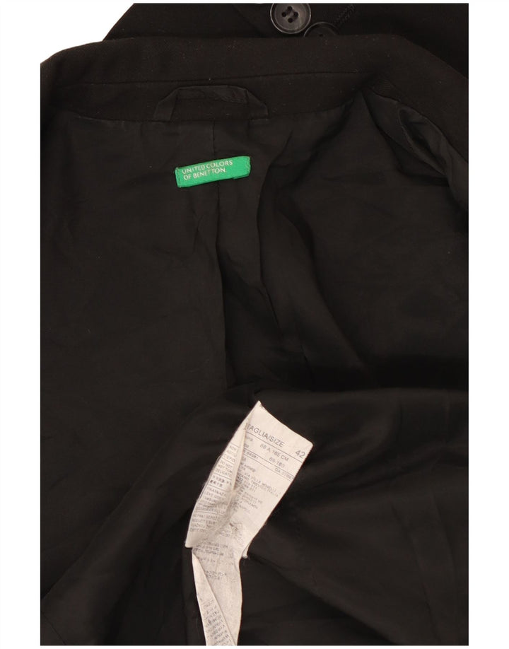 Giacca Blazer a 2 Bottoni da Donna Benetton IT 42 Medio Nero Poliestere