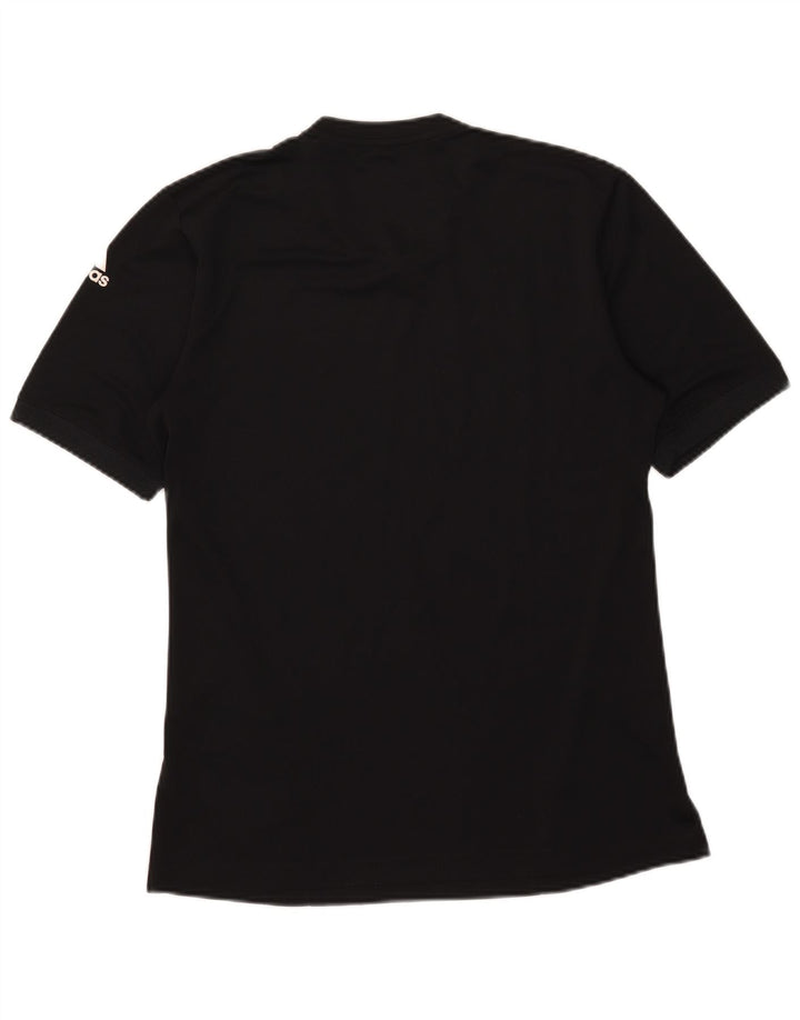 T-shirt Adidas Climalite da uomo piccola piccola in poliestere nero