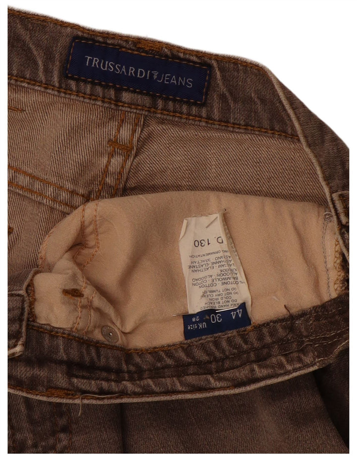Jeans Dritti Donna TRUSSARDI W28 L28 Cotone Marrone