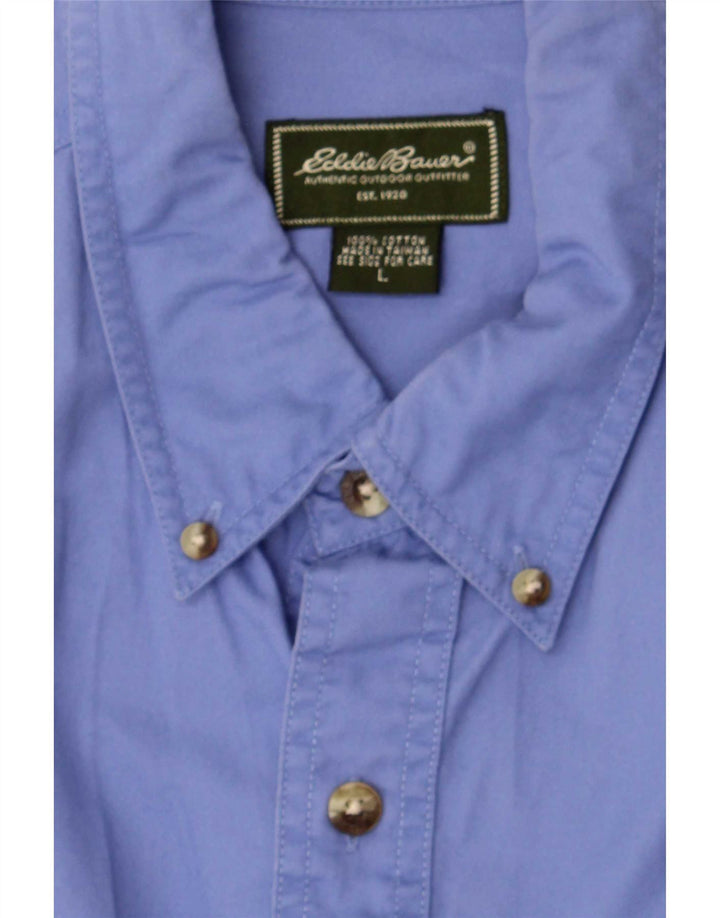 Camicia da uomo Eddie Bauer grande in cotone blu
