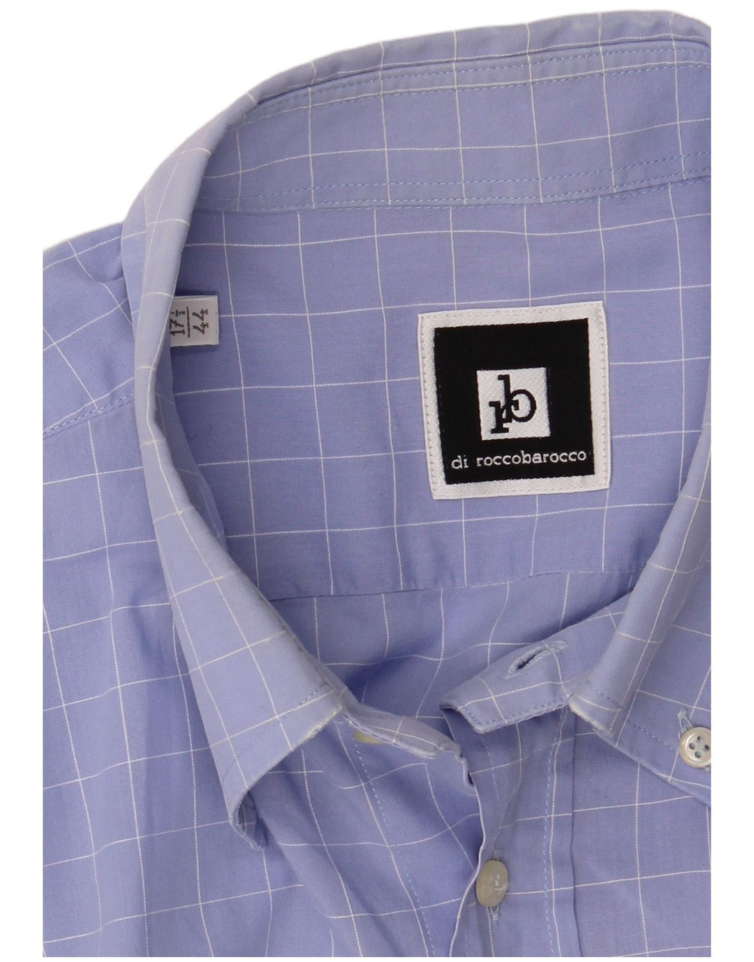 Camicia da uomo Roccobarocco taglia 44 17 1/2 XL a quadri blu