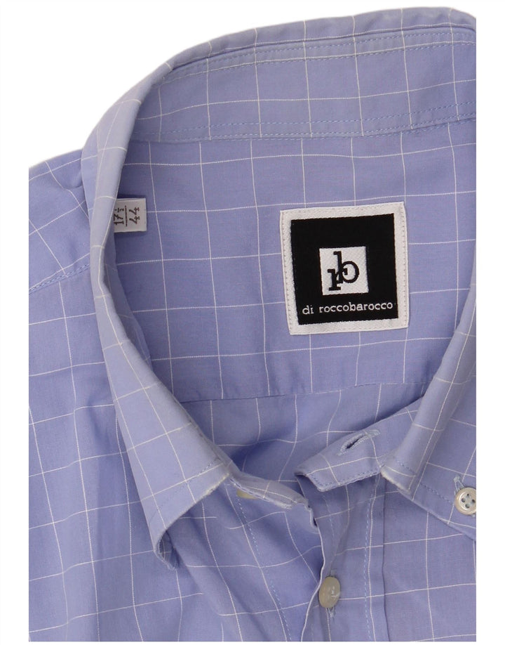 Camicia da uomo Roccobarocco taglia 44 17 1/2 XL a quadri blu