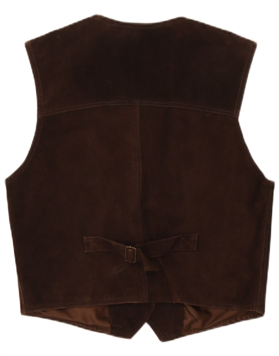 Gilet vintage da donna in pelle scamosciata IT 48 XL Marrone