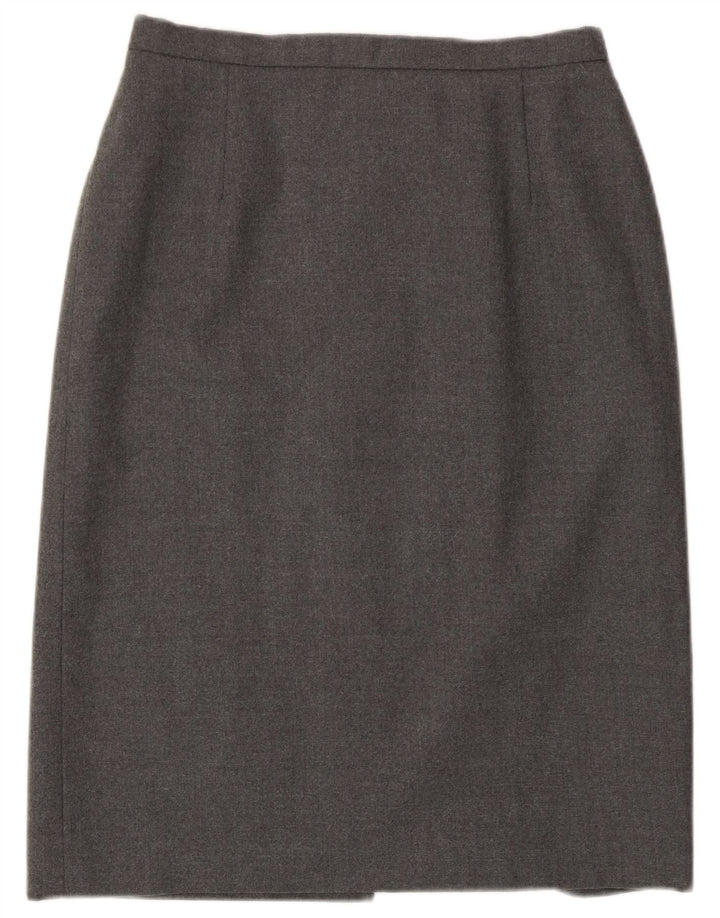 Gonna a tubino da donna Eastex UK 12 media W30 lana grigia