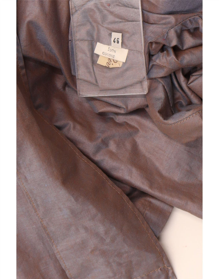 Soprabito vintage da donna IT 46 grande in cotone marrone