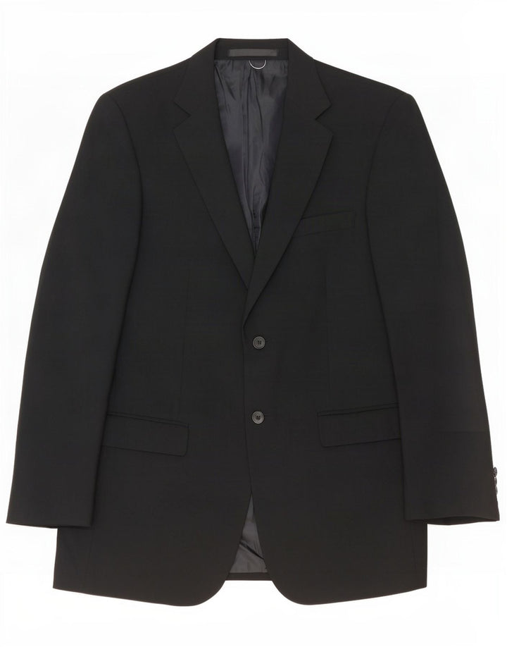 Giacca blazer a 2 bottoni da uomo Marks & Spencer UK 40 poliestere nero medio
