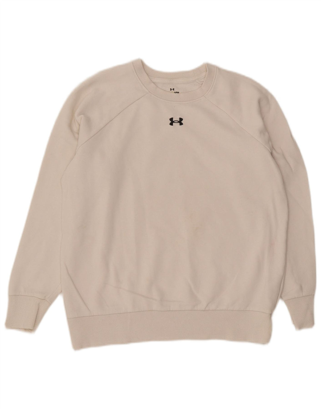 UNDER ARMOUR Womens Oversized Sweatshirt Jumper UK 6 XS White Cotton