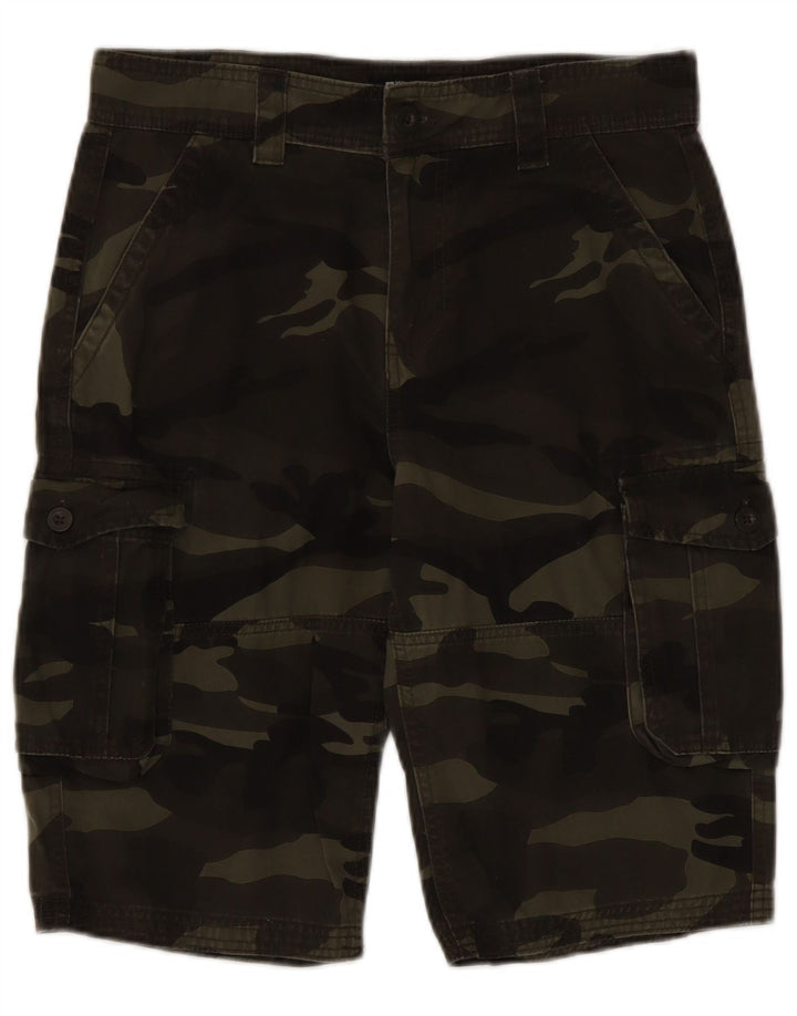 Pantaloncini cargo da uomo Mountain Warehouse W30 in cotone mimetico verde medio