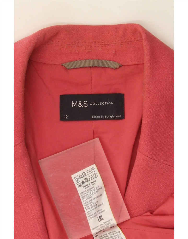 Giacca blazer a 1 bottone Marks & Spencer da donna UK 12 poliestere rosa medio