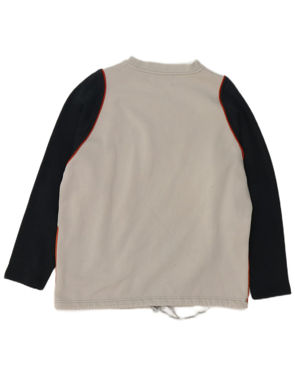 Felpa grafica da uomo Kappa, piccola, in cotone color block bianco sporco