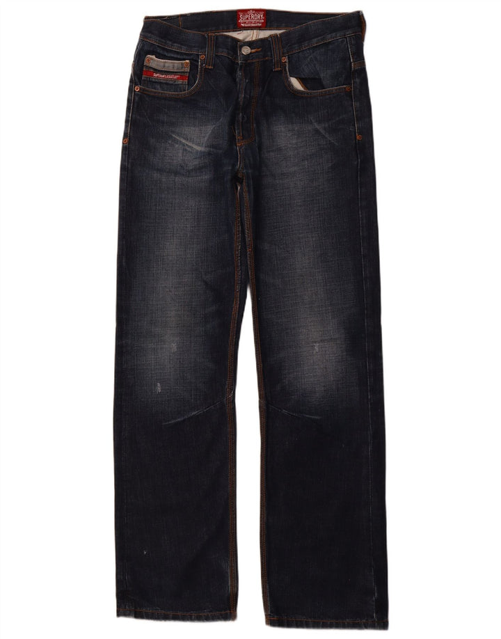 Jeans dritti da uomo SUPERDRY W32 L33 cotone blu