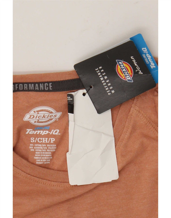 Dickies Top da donna a maniche lunghe UK 10 piccolo in cotone arancione
