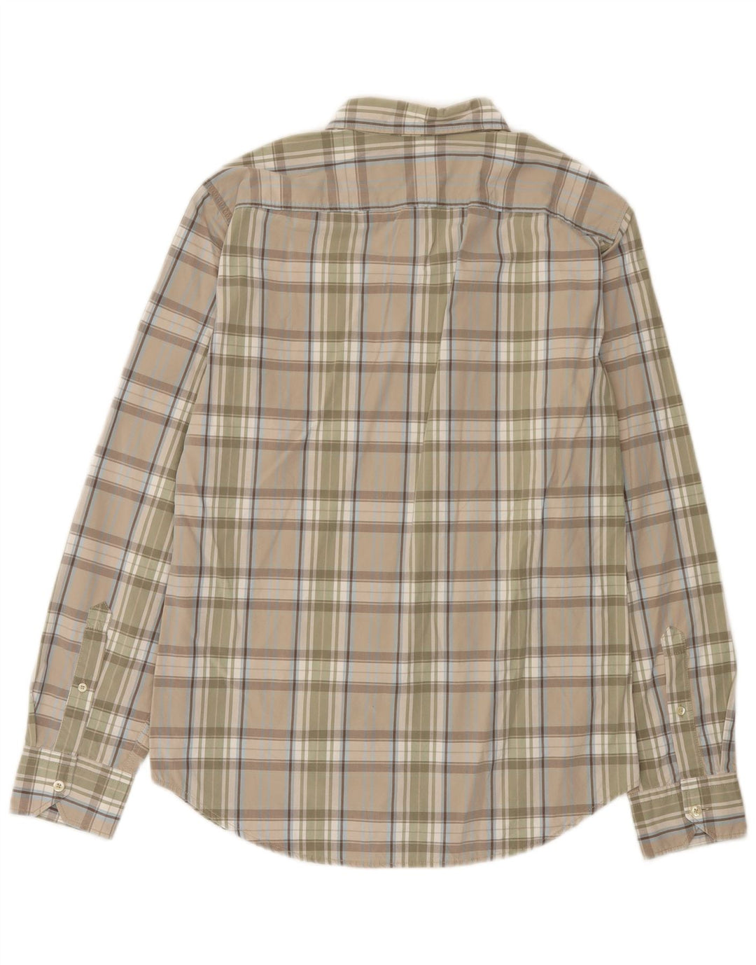 Camicia da uomo Playlife grande cotone a quadri beige