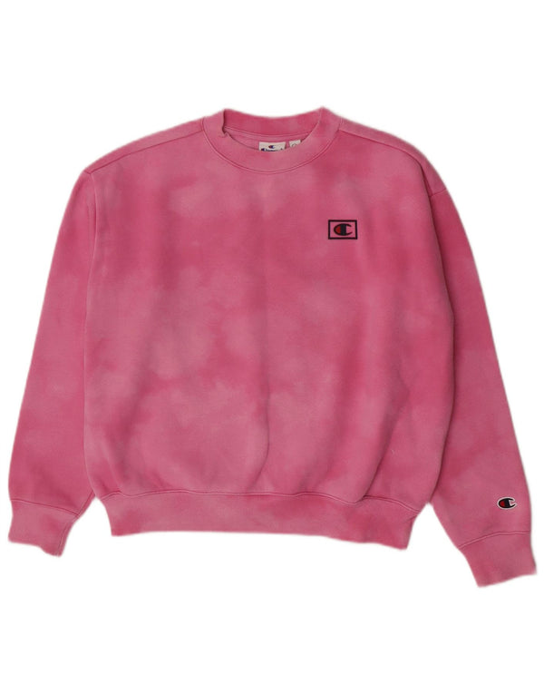 Felpa da donna Champion UK 14 cotone tie dye rosa medio
