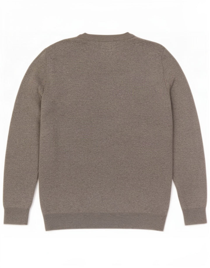 Maglione maglione girocollo da uomo Zara in seta grigio medio
