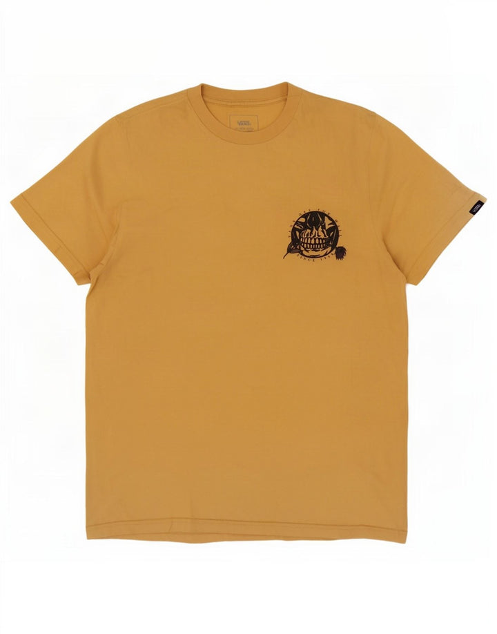 T-shirt grafica personalizzata da uomo Vans Top piccola in cotone giallo