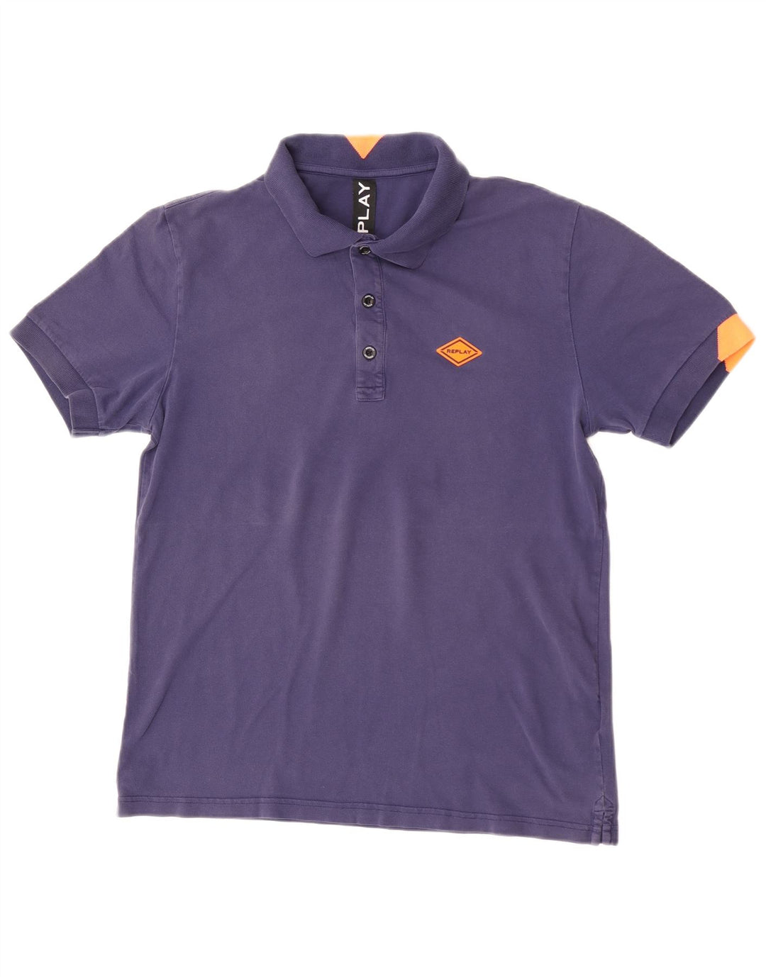 Polo da uomo Replay Large in cotone blu navy