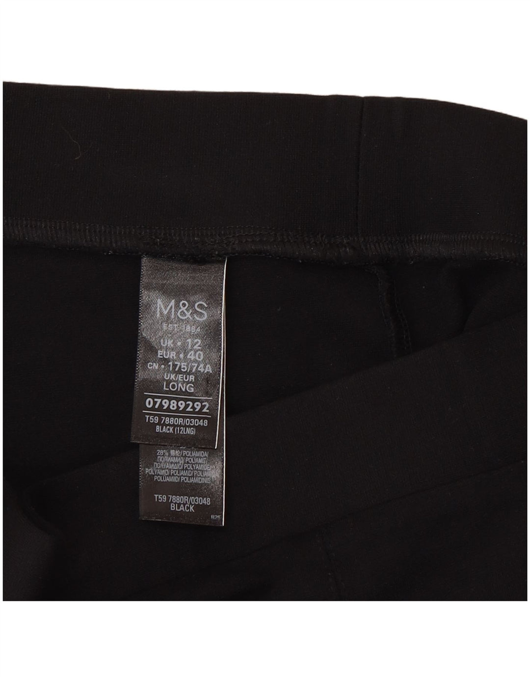 Leggings da donna Marks & Spencer UK 12 viscosa nera media