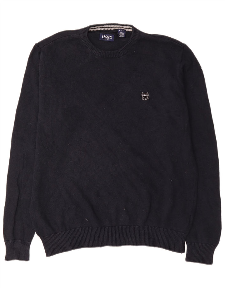 Maglione maglione girocollo da uomo Chaps XL in cotone nero