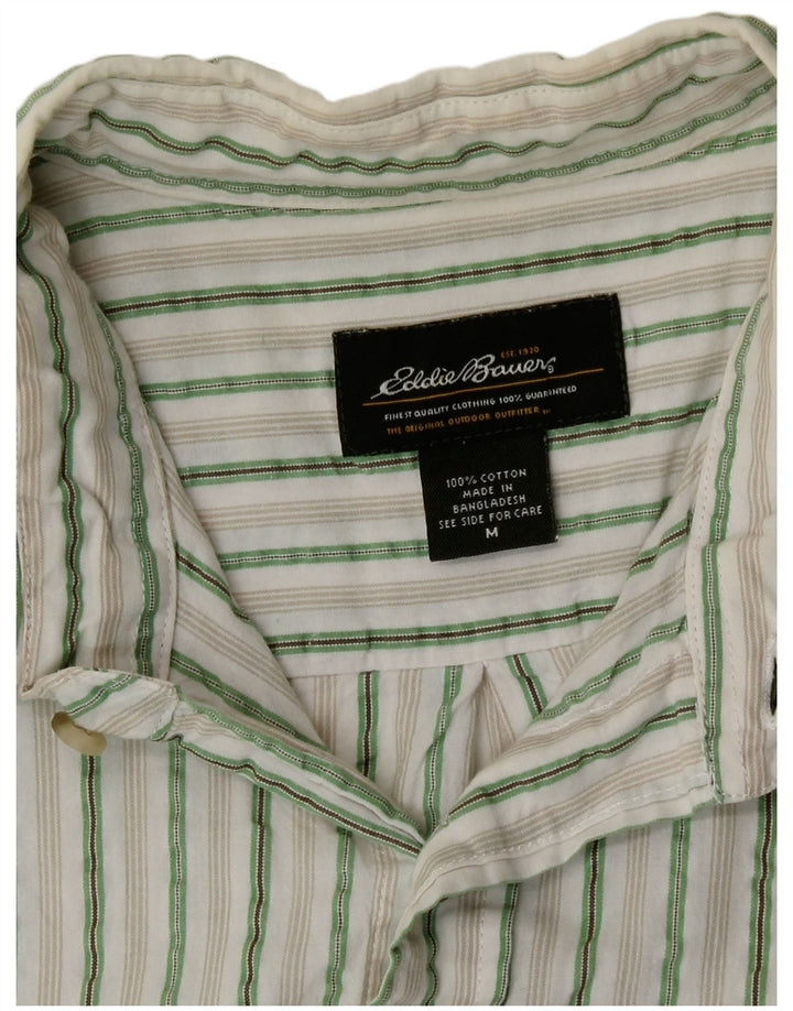 Camicia da uomo a maniche corte Eddie Bauer in cotone a righe verde medio