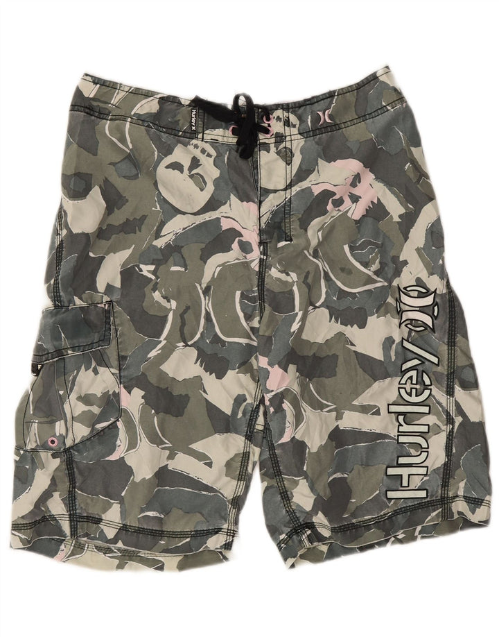 Pantaloncini cargo da uomo Hurley W30 poliestere mimetico verde medio