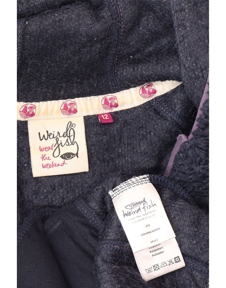 Giacca in pile con cappuccio da donna Weird Fish UK 12 medio poliestere blu navy