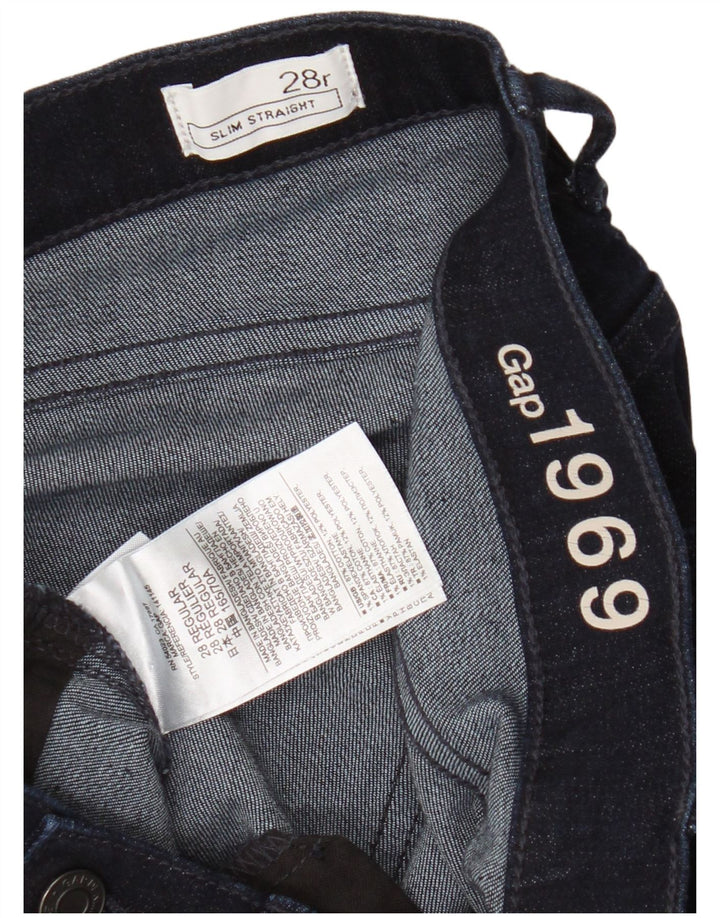 Jeans dritti slim da donna Gap W28 L32 cotone blu navy