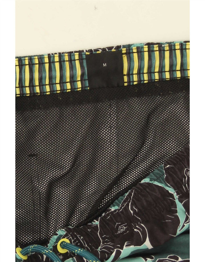 Pantaloncini da bagno da uomo Hugo Boss verde medio con stampa animalier