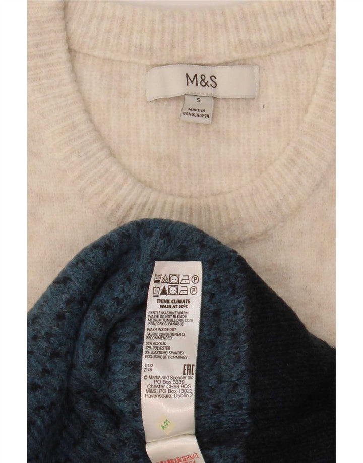 Maglione maglione girocollo da uomo Marks & Spencer piccolo blu navy color block