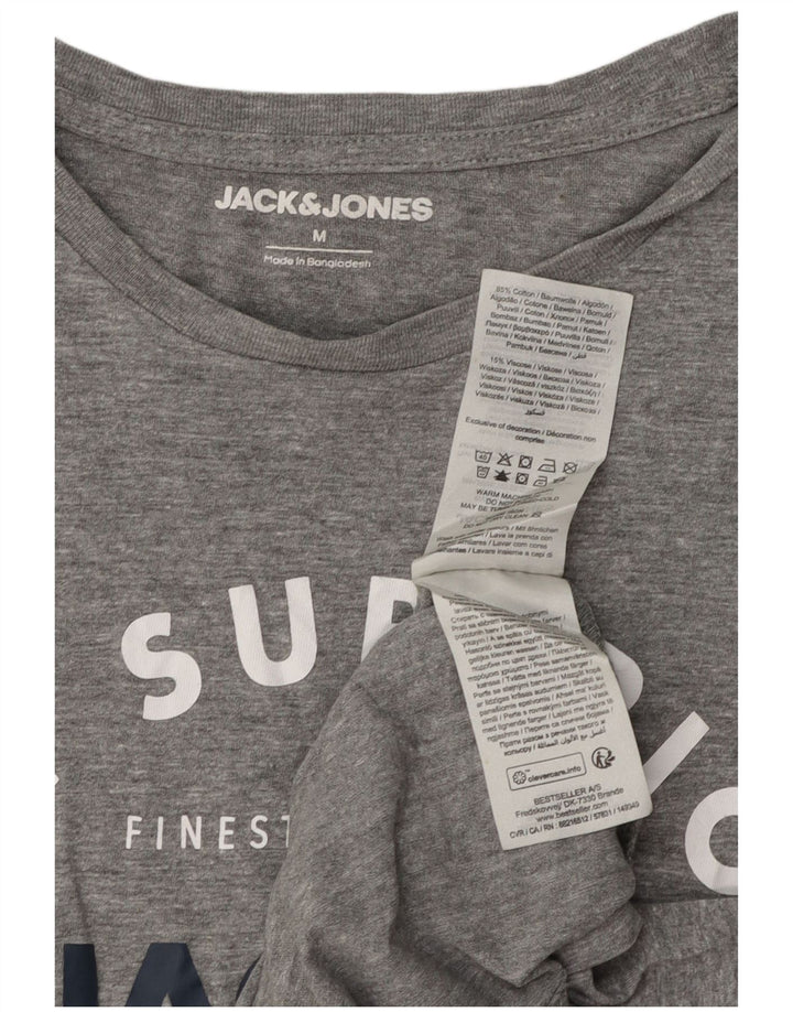 T-shirt grafica da uomo Jack & Jones Top in cotone chiazzato grigio medio