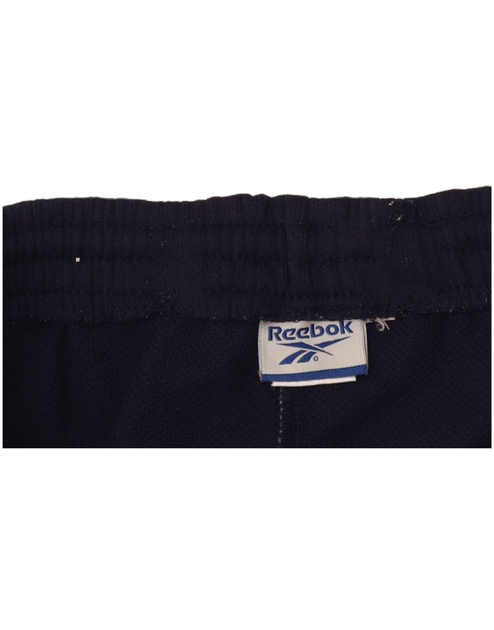 Pantaloni da tuta con grafica Reebok da uomo, grandi, in poliestere blu navy
