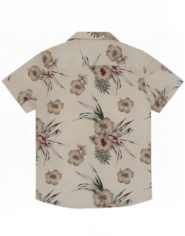 Jack & Jones Mens Short Sleeve Shirt Small White Floral Cotton