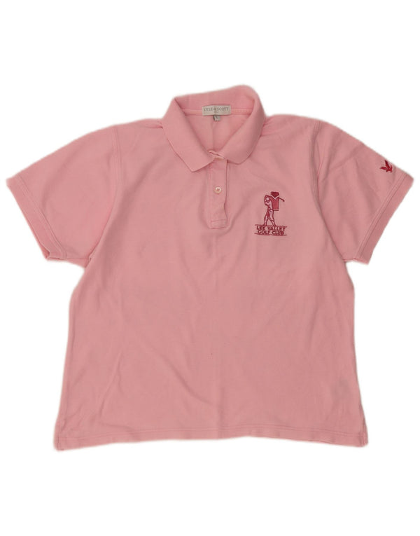 Polo da donna Lyle & Scott UK 16 grande cotone rosa