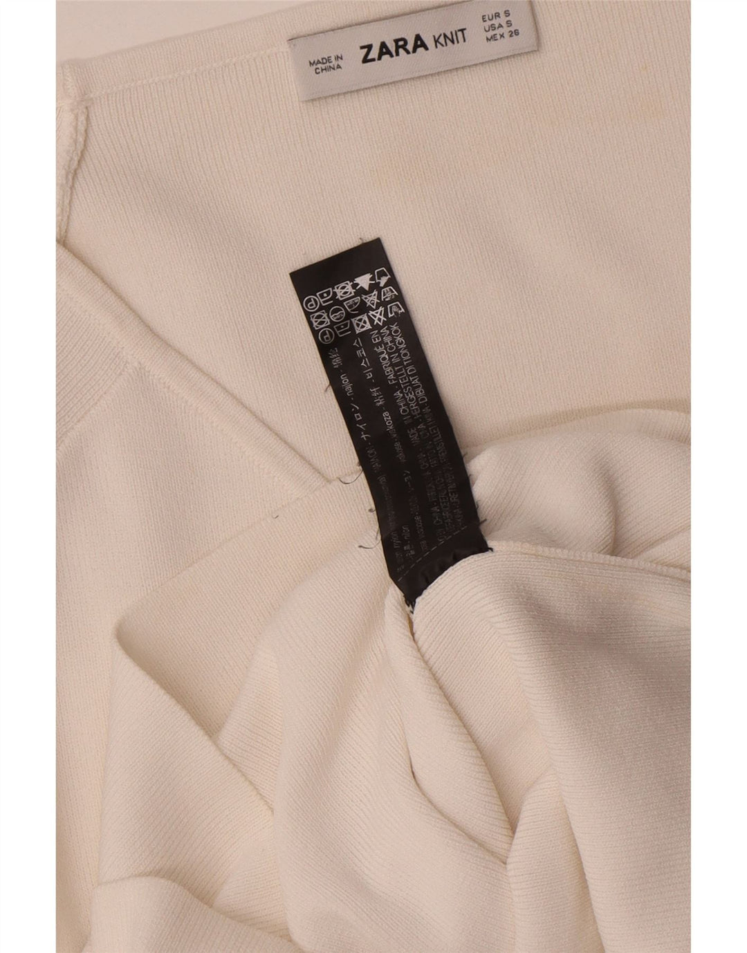 Top Zara da donna a maniche lunghe avvolgente in camicetta UK 8 piccola in viscosa bianca