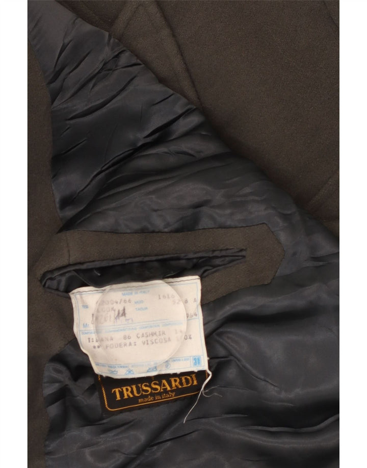 Cappotto Trussardi Uomo Doppio Petto IT 52 XL Lana Kaki