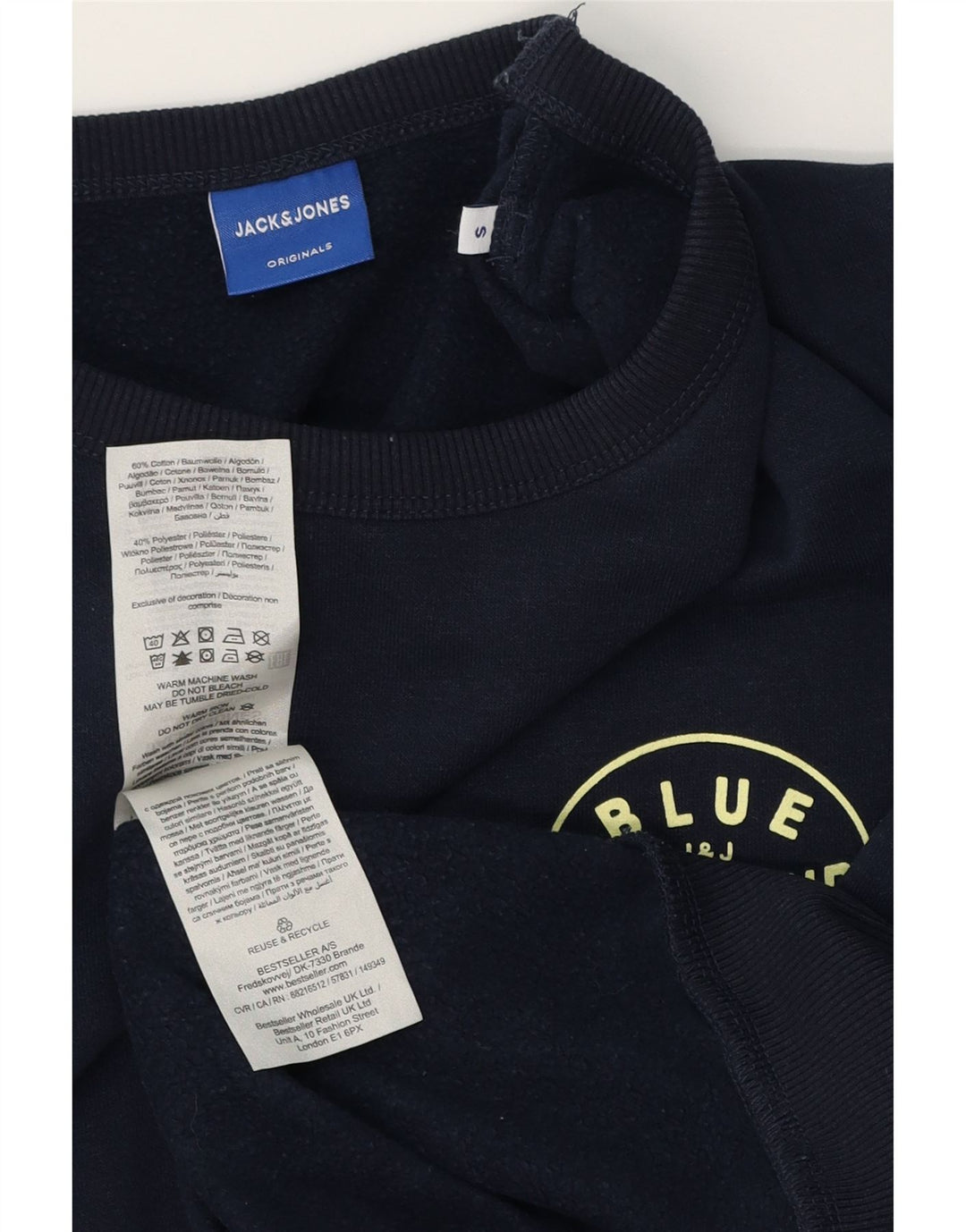 JACK & JONES Felpa da uomo Maglione piccolo blu navy in cotone