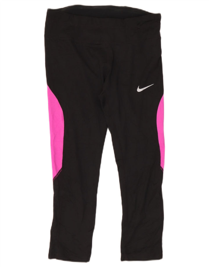 Leggings Nike Dri Fit da donna UK 12 Medium Black Colourblock in poliestere