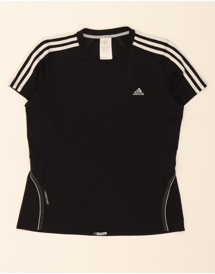 ADIDAS Womens T-Shirt Top UK 16 Large Black Polyester Vintage Adidas and Second-Hand Adidas from Messina Hembry 