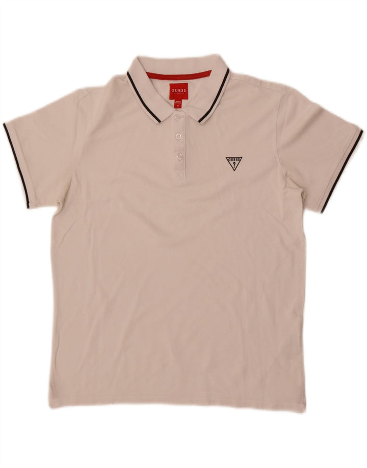 Polo da uomo Guess in cotone bianco medio