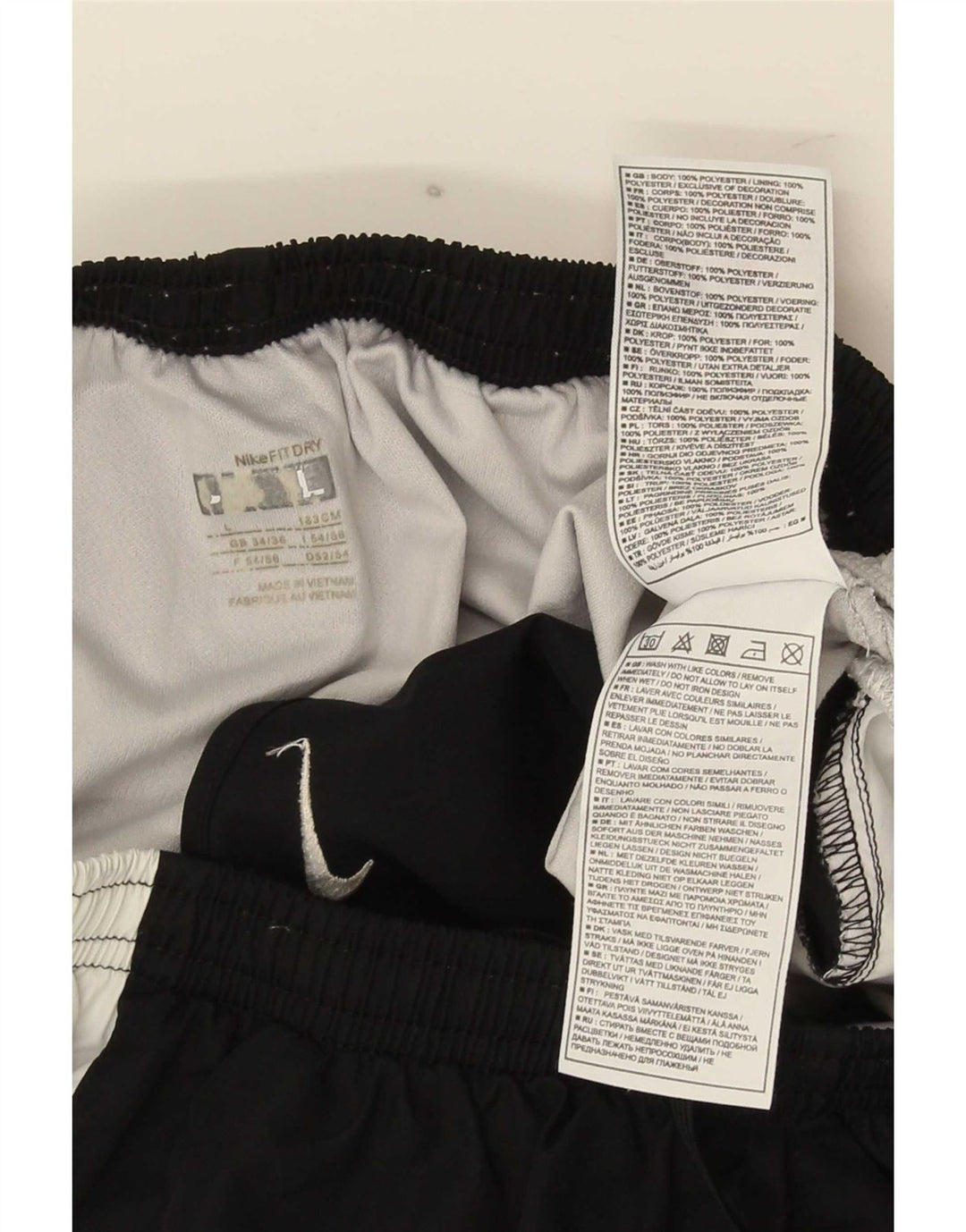Pantaloncini sportivi Nike da uomo grandi in poliestere color block nero