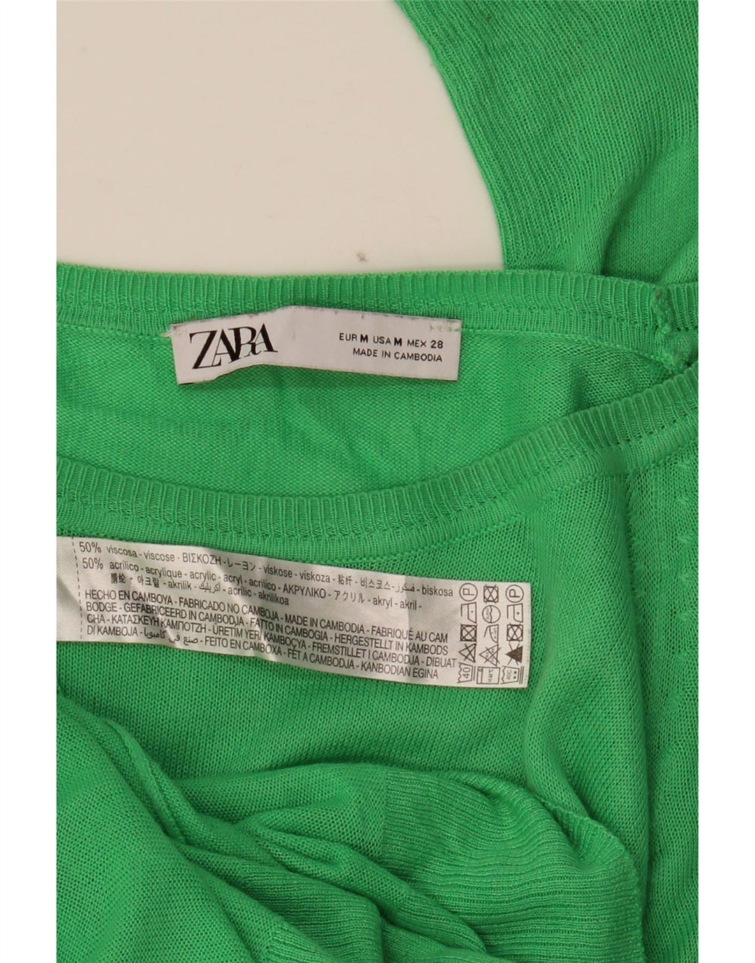 Maglione maglione con scollo a barca da donna Zara UK 14 Viscosa blu medio