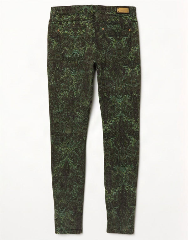 Pantaloni casual skinny da donna Zara EU 36 XS W26 L28 Verde Paisley