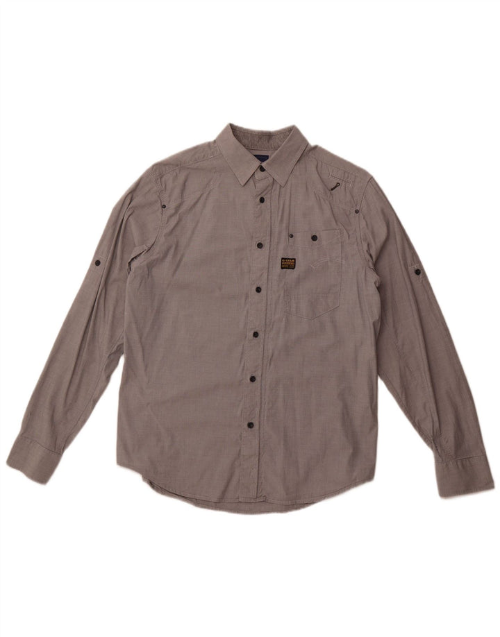 Camicia da uomo G-Star grande in cotone grigio