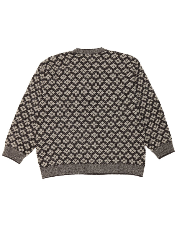 Maglione Gioferrari da uomo con scollo a V IT 54 XL Grigio Argyle/Diamante
